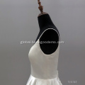  Elegant White A Line Vestido de noiva Custom Made Spaghetti strap satin Wedding Dress bridal Gown Manufactory